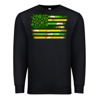 Black st patrick's day american flag Premium Sweatshirt - Artiststas