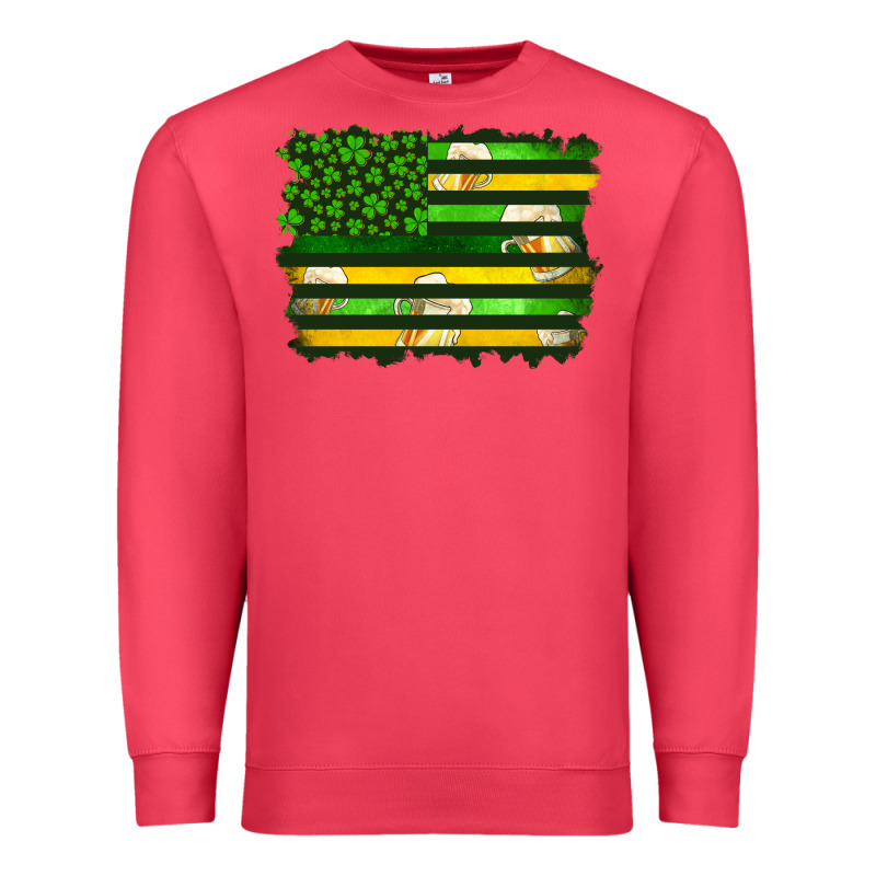 St Patrick's Day American Flag Premium Sweatshirt by Artiststas | Teevron
