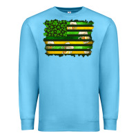 Ocean Blue st patrick's day american flag Premium Sweatshirt - Artiststas