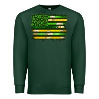 Sports Green st patrick's day american flag Premium Sweatshirt - Artiststas