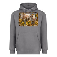 Storm simmental bull and heifer with sunflowers Heavyweight Hoodie - LillyAllenDesigns