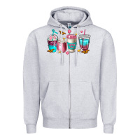 Heather Grey mom fuel coffee cups Zipper Hoodie - NancyCooperArtShop