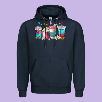 Mom Fuel Coffee Cups Zipper Hoodie Designed By Nancycooperartshop
