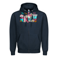 Navy mom fuel coffee cups Zipper Hoodie - NancyCooperArtShop