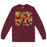 Teacher Crayons And Apples Long Sleeve Tee | Teevron
