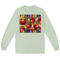 Matcha Teacher Crayons And Apples Long Sleeve Tee - LillyAllenDesigns