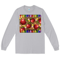 Moon Dust Teacher Crayons And Apples Long Sleeve Tee - LillyAllenDesigns