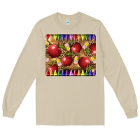 Mushroom Teacher Crayons And Apples Long Sleeve Tee - LillyAllenDesigns