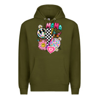 Army Green retro mama Premium Hoodie - JahusDesignShop
