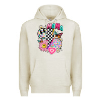 Oatmeal Heather retro mama Premium Hoodie - JahusDesignShop