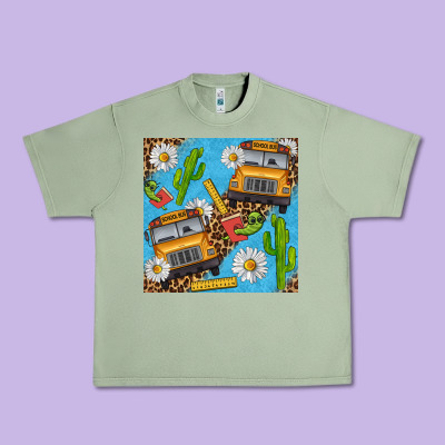 School Bus Seamless Pattern Urban Heavy Tee Designed By Bundleandbundleshop