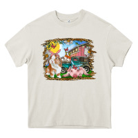 Cream Easter Farm Bunny And Pig Heavy Core Tee - RanaPortraitStore