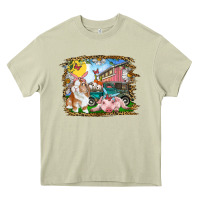 Mossy Easter Farm Bunny And Pig Heavy Core Tee - RanaPortraitStore