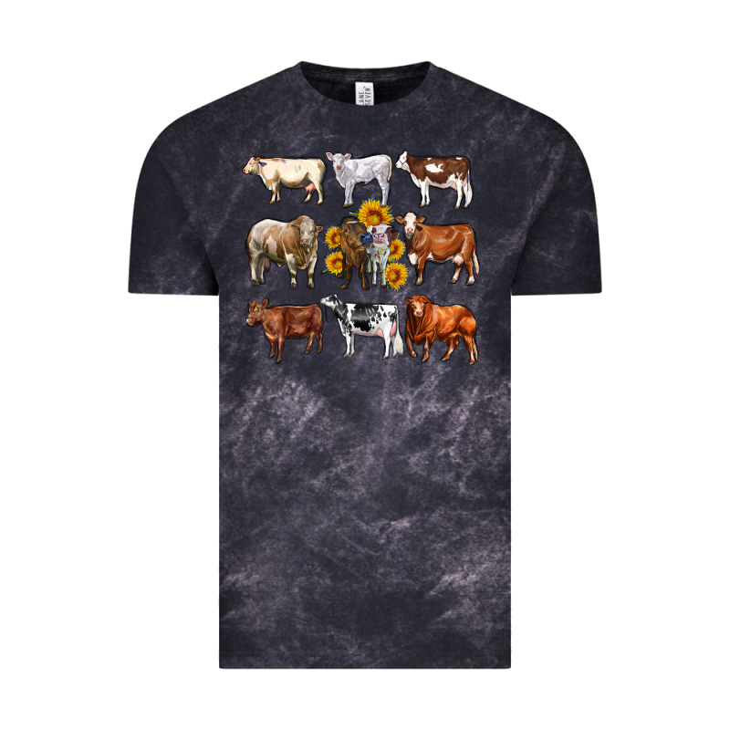 Western Cowsand Sunflowers Vintage Tee by AdoDesignShop | Teevron
