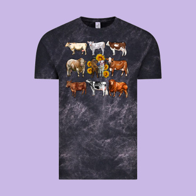 Western Cowsand Sunflowers Vintage Tee Designed By Adodesignshop