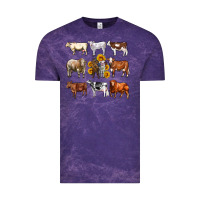 Cloud Purple western cowsand sunflowers Vintage Tee - AdoDesignShop