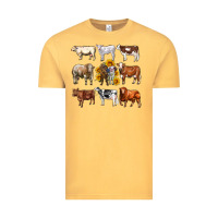 Vintage Mustard western cowsand sunflowers Vintage Tee - AdoDesignShop