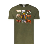 Vintage Olive western cowsand sunflowers Vintage Tee - AdoDesignShop