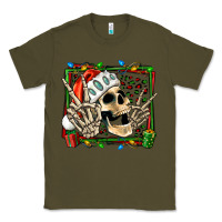 Army Green Christmas happy skeleton Classic Tee - Jasminsmagicworld