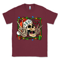 Burgundy Christmas happy skeleton Classic Tee - Jasminsmagicworld