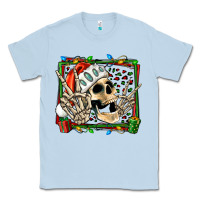 Dusty Blue Christmas happy skeleton Classic Tee - Jasminsmagicworld