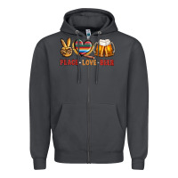 Smoke peace love beer Zipper Hoodie - NancyCooperArtShop