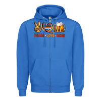 True Royal peace love beer Zipper Hoodie - NancyCooperArtShop