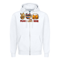 White peace love beer Zipper Hoodie - NancyCooperArtShop