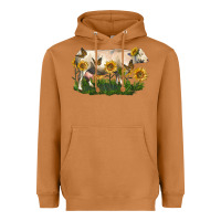 Meerkat charolais cow with sunflower Heavyweight Hoodie - LillyAllenDesigns