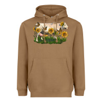 Toasted Coconut charolais cow with sunflower Heavyweight Hoodie - LillyAllenDesigns