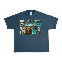 Midnight Navy blessed mama Urban Heavy Tee - JahusDesignShop