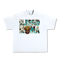 White blessed mama Urban Heavy Tee - JahusDesignShop