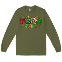 Army Green mama claus Long Sleeve Tee - NancyCooperArtShop