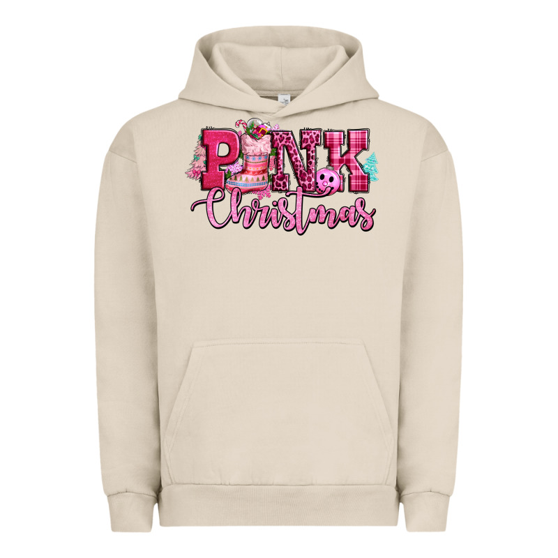 Pink Christmas Urban Hoodie by CowGirlArtShop | Teevron