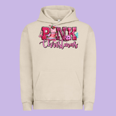 Pink Christmas Urban Hoodie Designed By Cowgirlartshop