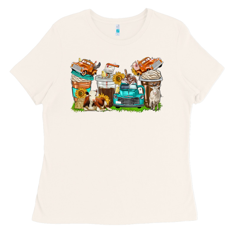 Farm Truck Coffee Cups Ladies Tee by texasbilliewilder | Teevron