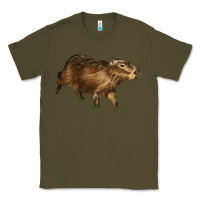 Army Green Capybara Classic Tee - LillyAllenDesigns