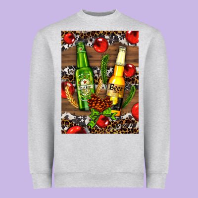Beer Bottles With Wheat And Barley Heavyweight Sweatshirt Designed By Adodesignshop