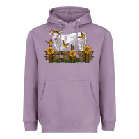 Lavender charolais calf with sunflowers Heavyweight Hoodie - LillyAllenDesigns