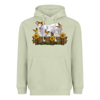 Matcha charolais calf with sunflowers Heavyweight Hoodie - LillyAllenDesigns