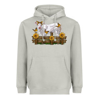 Moon Dust charolais calf with sunflowers Heavyweight Hoodie - LillyAllenDesigns