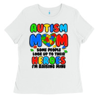 White autism mom some people look up to their heroes i'm Ladies Tee - JahusDesignShop
