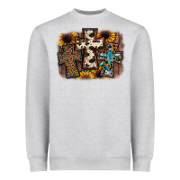Heather Grey cross background Heavyweight Sweatshirt - JahusDesignShop