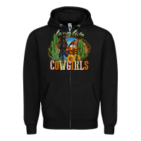 Black long live cowgirls Zipper Hoodie - NancyCooperArtShop