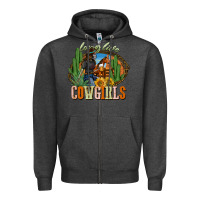 Charcoal Heather long live cowgirls Zipper Hoodie - NancyCooperArtShop