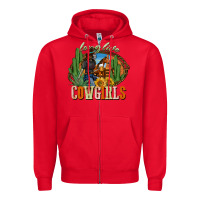 Red long live cowgirls Zipper Hoodie - NancyCooperArtShop