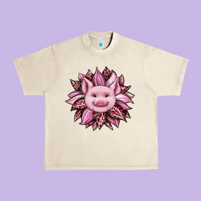 Sunflower Leopard Urban Heavy Tee Designed By Jahusdesignshop