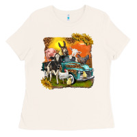 Bone farm truck with farm animals Ladies Tee - texasbilliewilder