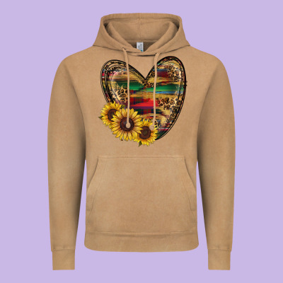 Sunflower Fall Heart Vintage Hoodie Designed By Ranaportraitstore