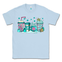 Dusty Blue winter Christmas tree cakes coffee Classic Tee - Jasminsmagicworld